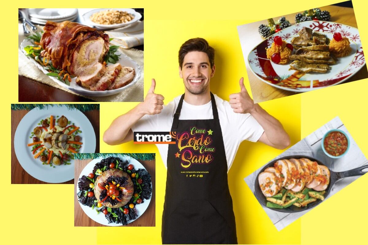 La carne de cerdo es nutritiva y práctica para preparar muchas delicias. Porcicultores indican que el sello 'Come cerdo come sano' da respaldo de su calidad. (Isabel Medina / Compos. Trome)