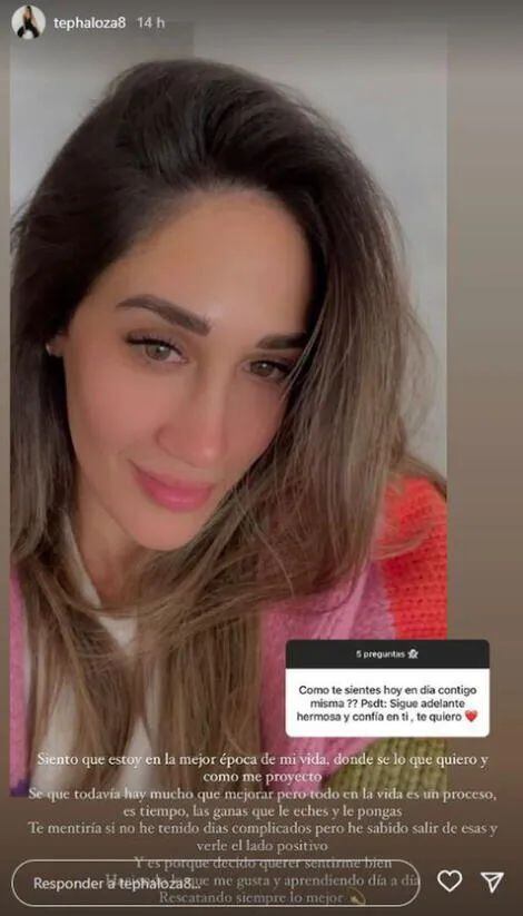 Este fue el mensaje que compartió Tepha Loza en sus stories de Instagram. (Foto: Instagram)