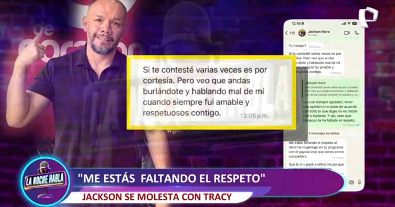 Jackson Mora furioso con 'La Noche Habla'.