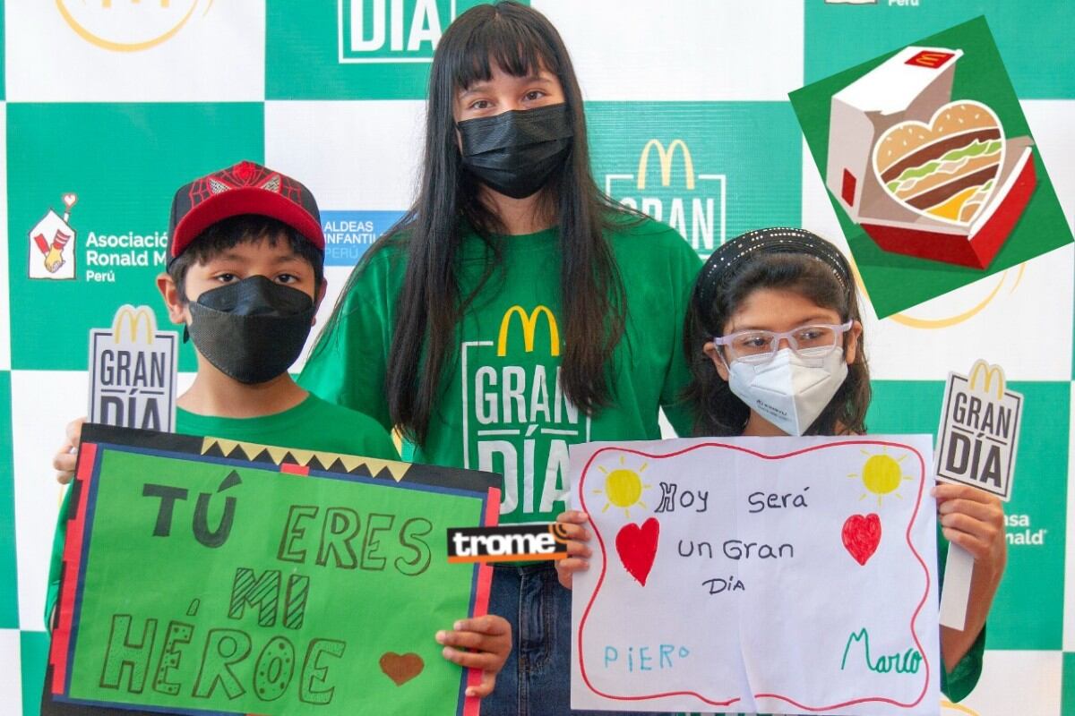 El viernes 9 de diciembre será al ‘Gran Día’, jornada solidaria a favor de jóvenes de Aldeas Infantiles SOS Perú y niños y niñas de la Asociación Casa Ronald McDonald. (Compos. Trome / McDonald's)