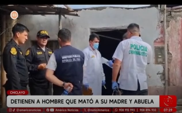 Sujeto de 24 años asesinó a su madre y a su abuela a machetazos en Chiclayo.