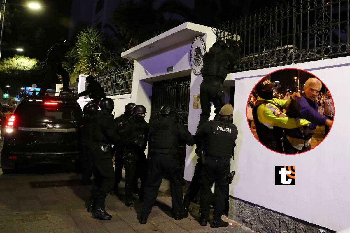 Ecuador irrumpe en embajada de México en Quito y se llevó al exvicepresidente Jorge Glas, contra quien pesaba una orden de prisión preventiva. Foto: AFP