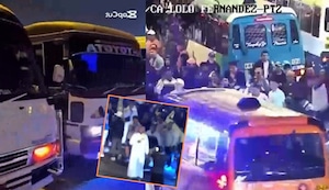 Choferes de cústers de empresas formales y ‘piratas’ hacen piques ilegales en Ate | VIDEO