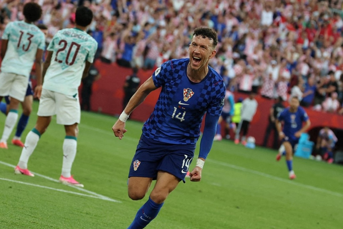 Ivan Perisic anotó el 1-0 a favor de Croacia ante Portugal, por el partido de dieciseisavos del Mundial 2026, en el BMO Field de Toronto, Canada, el 2 de julio de 2026. (Takuya Yoshino / The Yomiuri Shimbun vía AFP)