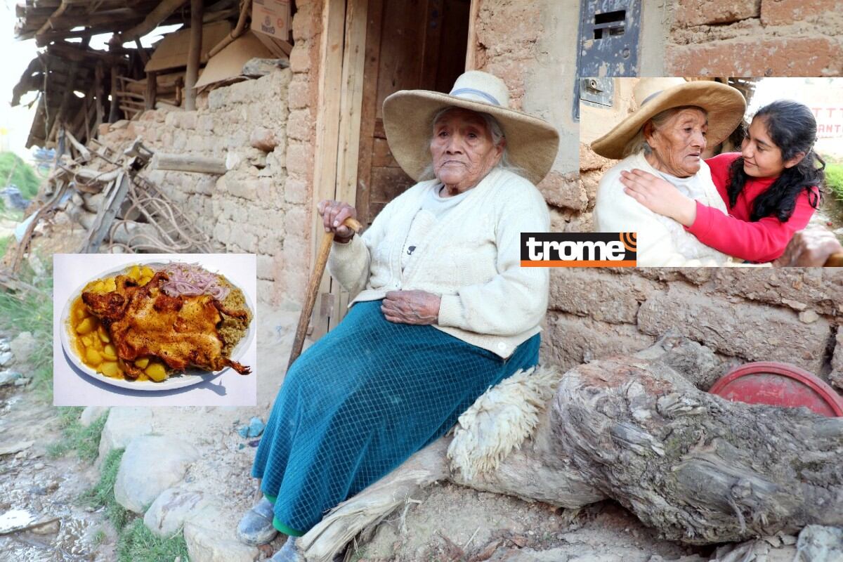 Doña María Melón es abuelita centenaria y ejemplo de fortaleza. Vive en una casita de adobe en Huamachuco y está saludable. (Pensión 65/ Compos. Trome).