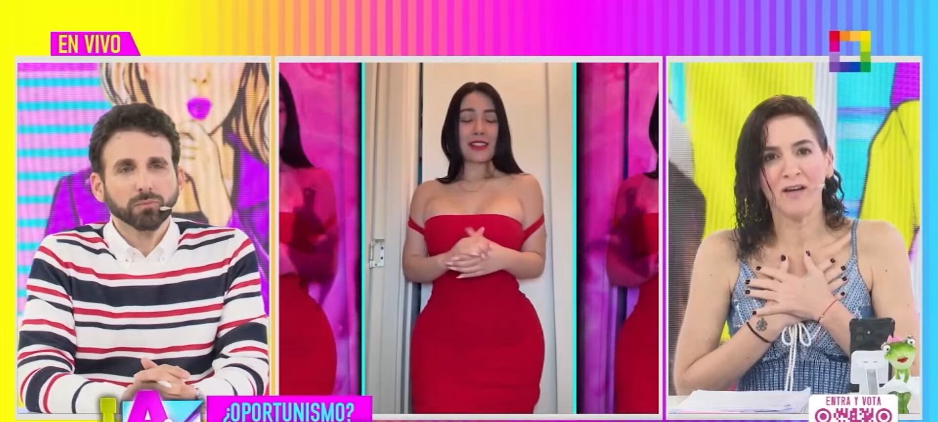 Conductores de 'Amor y fuego' criticaron la postulación de faranduleros al Congreso. (Fuente: Willax)