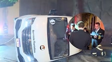 ¡Pánico en Alfonso Ugarte! Miniván de tripulación aérea terminó volcada tras choque y conductora huyó