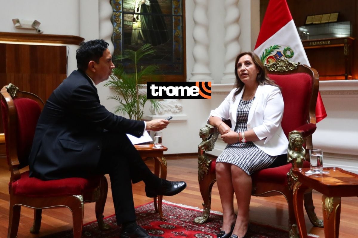 Dina Boluarte en entrevista con Trome desde Palacio de Gobierno. (Foto: Jesús Saucedo)