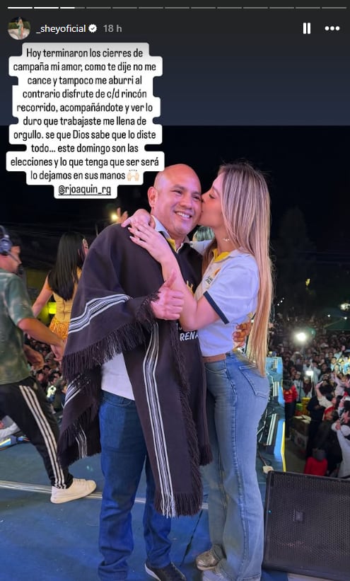 Sheyla Rojas agradece a Joaquín Ramírez.