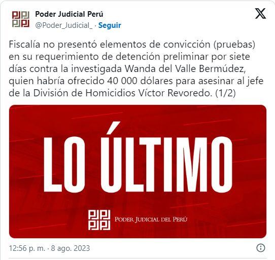 Poder Judicial comunicó su polémica decisión en redes sociales.