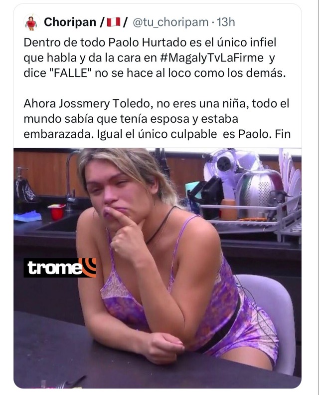 Paolo Hurtando en entrevista con Magaly Medina sobre Jossmery Toledo