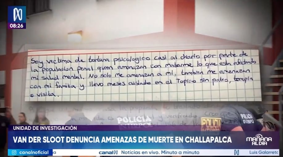 Reo holandés Joran van der Sloot desea cambio de penal.