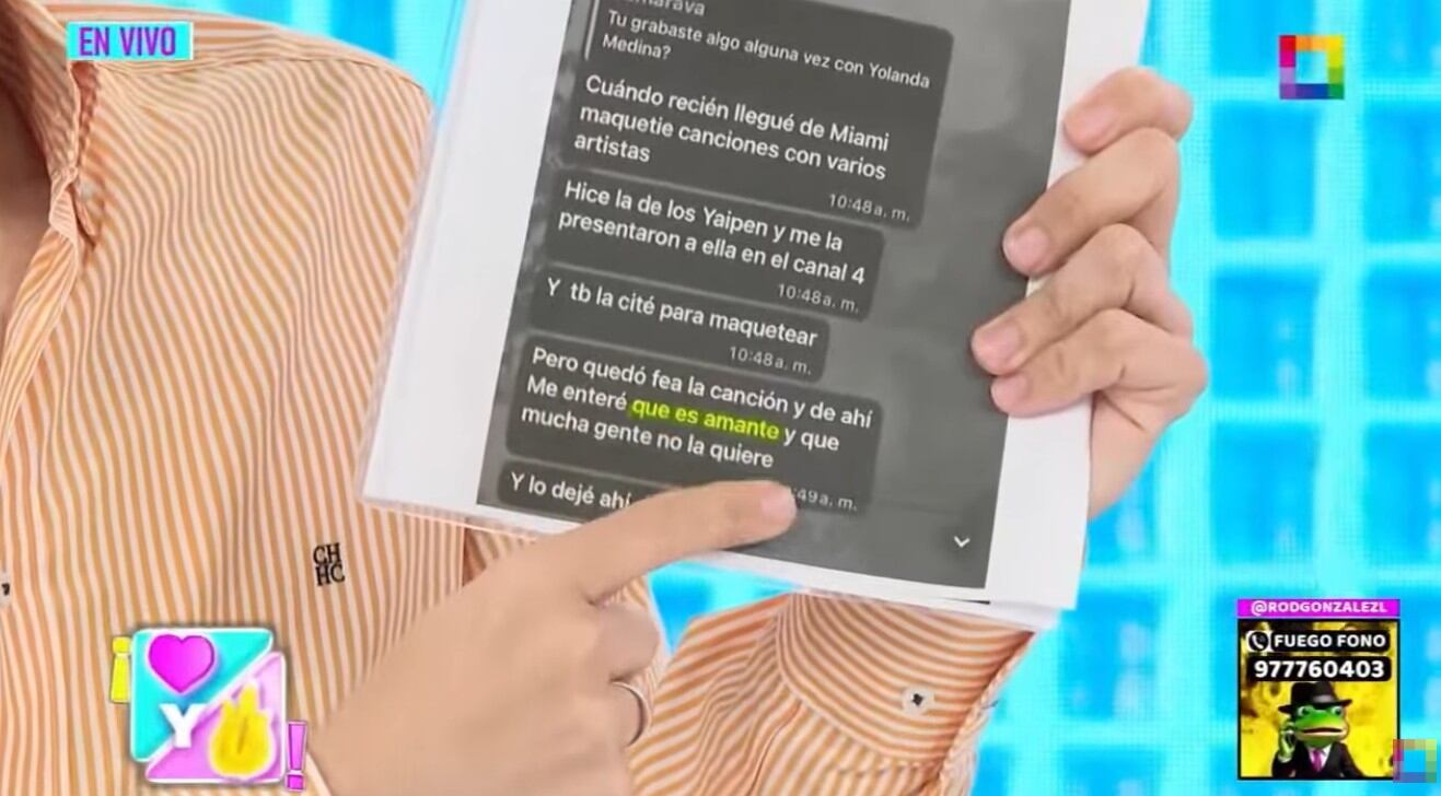 Rodrigo González mostró más detalles del supuesto chat.