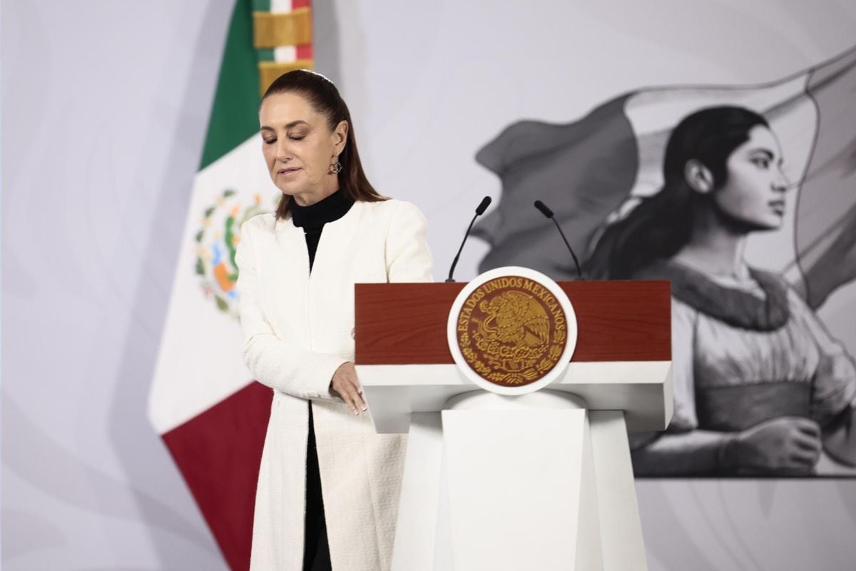 La presidenta de México, Claudia Sheinbaum, brindaba conferencia cuando ocurrió el sismo. (Foto: EFE)