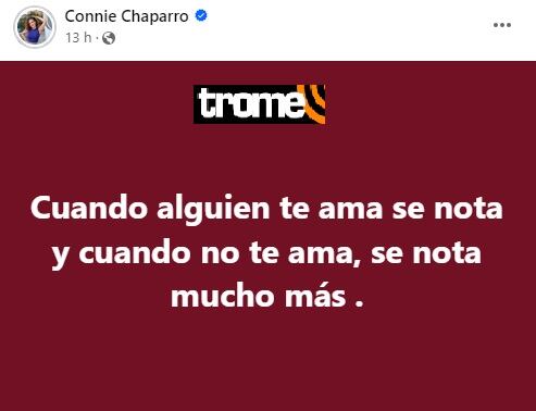 Connie Chaparro alarma con mensaje.