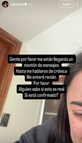 Expareja de Gaspi, Juli Savioli, escribió desgarrador mensaje, enterada de la muerte del youtuber.