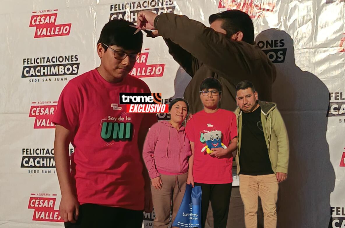 Trome conversó con Josué Bolívar, el primer puesto cómputo general admisión UNI 2025-II. En la foto, su profesor de Física de la academia César Vallejo le hace el tradicional corte de pelo. (Entrevista: Isabel Medina /Trome).