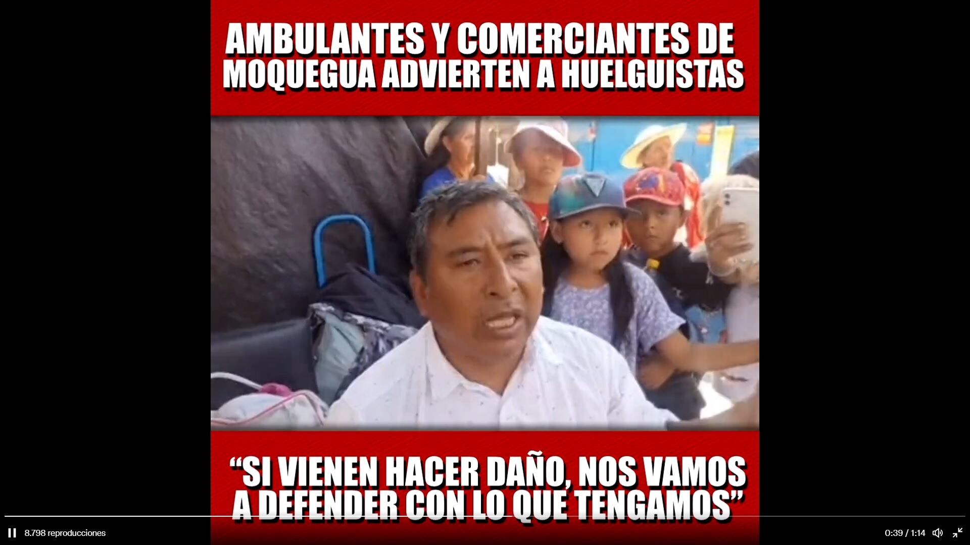 En el Cusco, una enfurecida vendedora de huevos de codorniz se enfrentó a los que le decían que se retire a su casa con su carreta porque había paro.