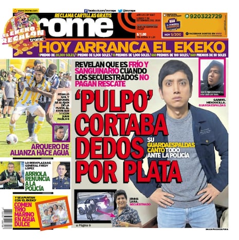 ‘PULPO’ CORTABA DEDOS POR PLATA