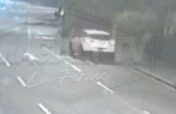 Captan camioneta donde estaban Adrián Villar, Marisel Linares y su pareja en el lugar del accidente de Lizeth Marzano. Foto: Captura de Magaly Tv La Firme