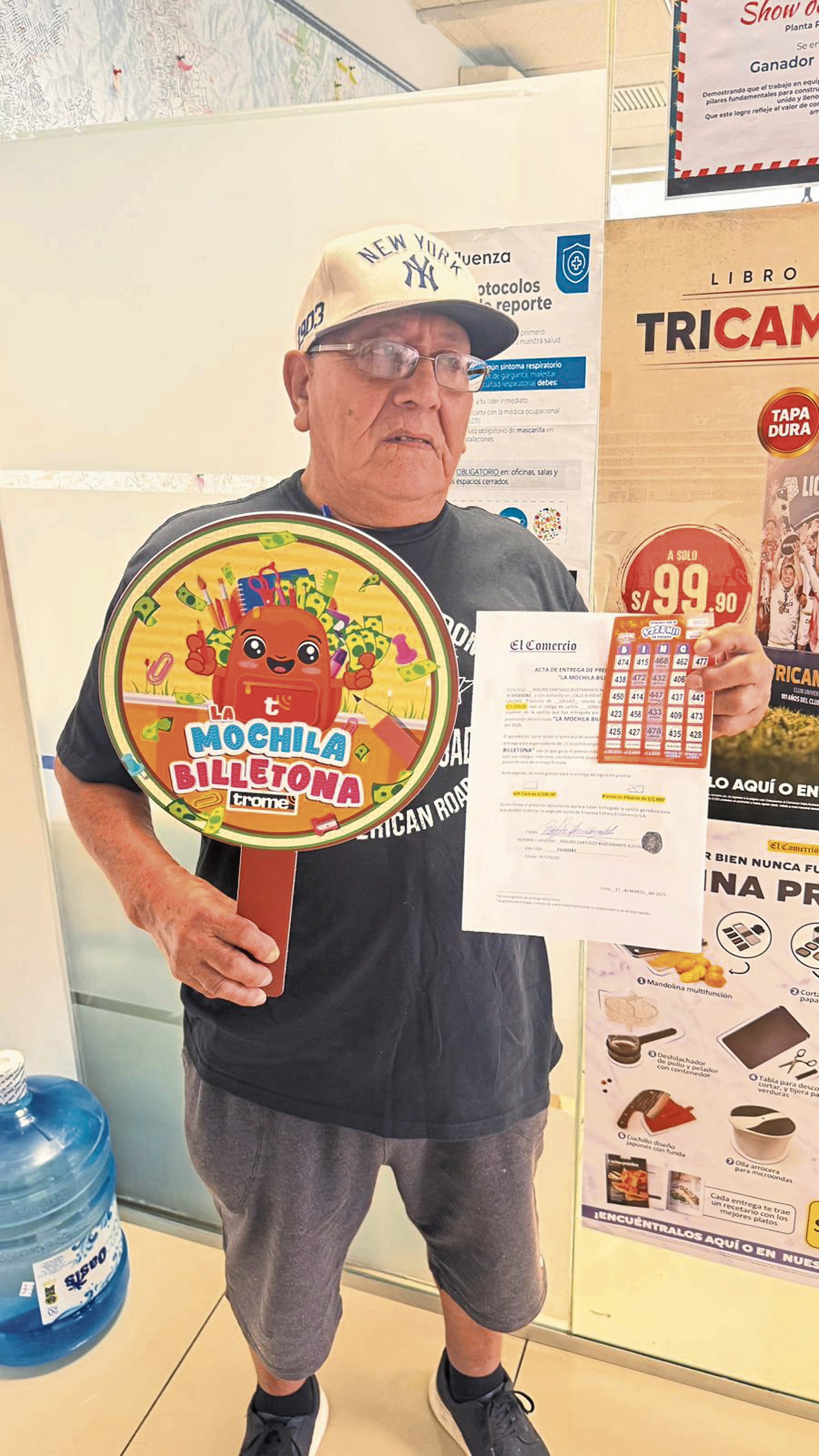 Un jubilado de 76 años también se llevó premio con la promoción 'La Mochila Billetona' de Trome.