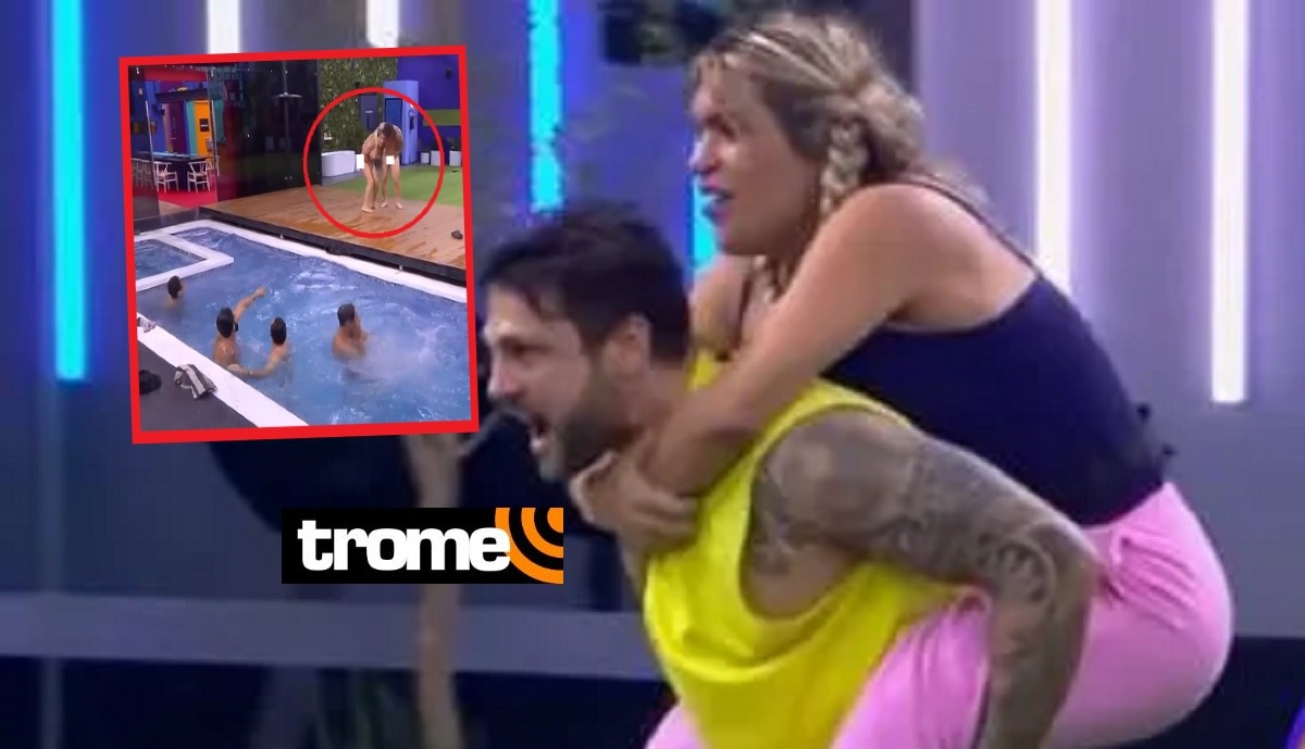 Wendy Guevara, Nicola Porcella y todos lo integrantes del ‘team Infierno’ cumplieron su promesa de desnudarse en el reality. (Foto: Captura canal de Las Estrellas).