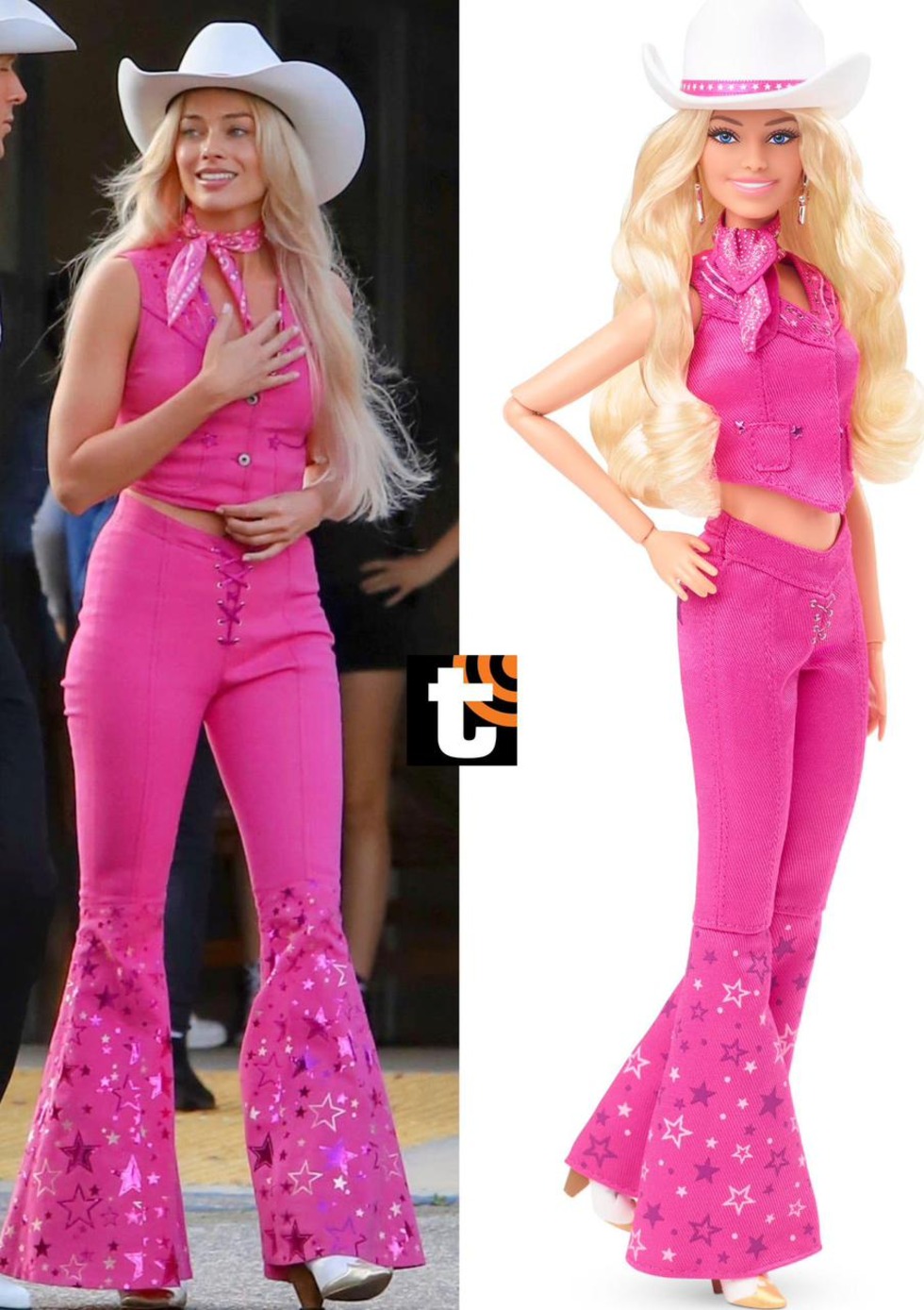 Margot Robbie y su variado vestuario como Barbie. (Redes sociales)