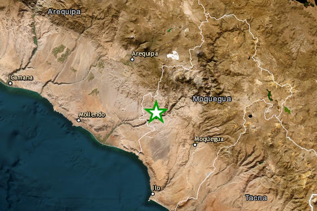 Moquegua registra un nuevo temblor: IGP reportó sismo de magnitud 3.5 cerca de La Capilla. Foto: IGP