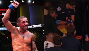 ¡Terror en UFC!: Brasileño Barcelos es retirado en camilla de la jaula de acero después de ‘guerra’ con mexicano Raúl Rosas Jr.
