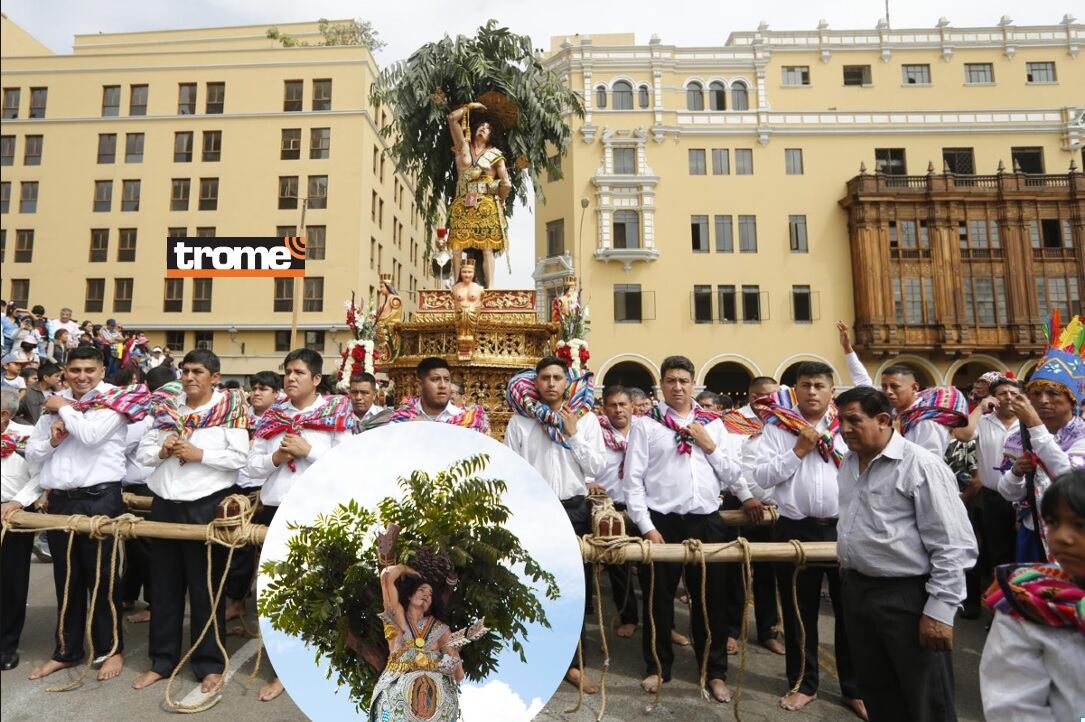 Cargadores descalzos llevan imagen de San Sebastián por celebración de Corpus Christi Andino. (Entrevista: Isabel Medina / Foto: Violeta Ayasta / Trome).