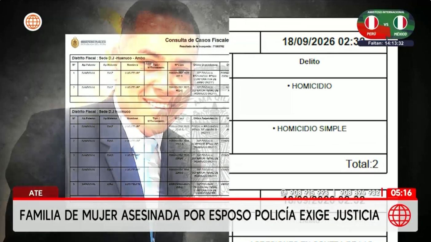 Policía que mató a su esposa en Ate registra varias denuncias por delitos violentos. Foto: América noticias