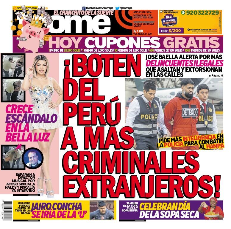 ¡BOTEN DEL PERÚ A MÁS CRIMINALES EXTRANJEROS!