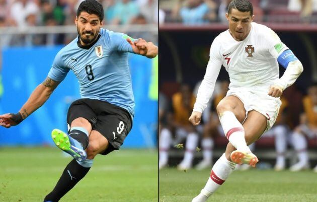 Luis Suárez y Cristiano Ronaldo volverán a chocar en un Mundial. Foto: AFP