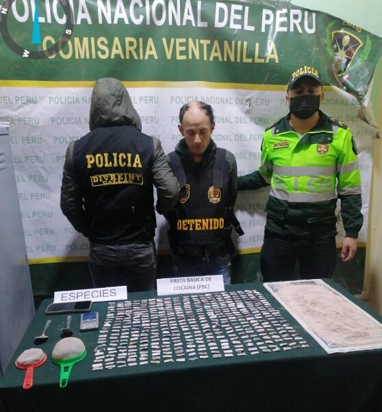 Sujeto escondía 380 ketes de PBC y más de un kilo de la misma sustancia.
