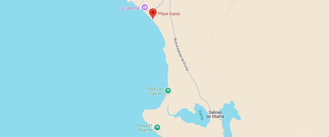 La distancia entre la playa Supay y la playa Salinas, donde se ubicaron las últimas piezas de la aeronave que piloteaba la alférez FAP Ashley Vargas.