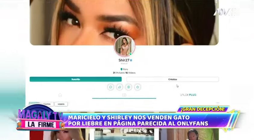 Shirley Arica tiene cuenta en Unlok, según pudo confirmar el programa de Magaly Medina. (Foto: Captura)