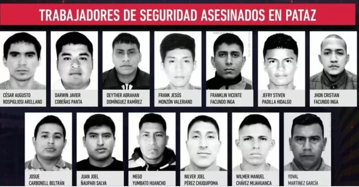 Trabajadores de Pataz asesinados