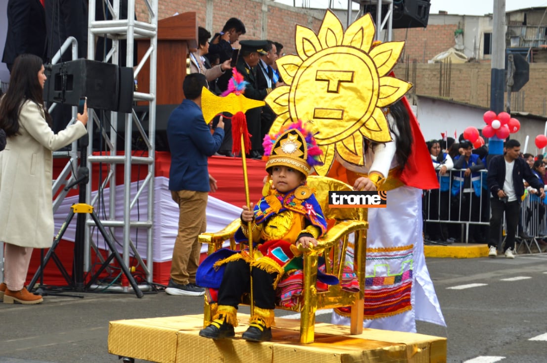Fiestas Patrias: En diversos distritos niños participaron de desfiles escolares que causaron admiración del público. (Isabel Medina / Trome).