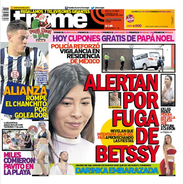 Portada Trome viernes 26 de diciembre de 2025