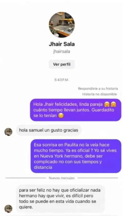 Productor peruano Jhair Sala fue consultado sobre Paula Arias.