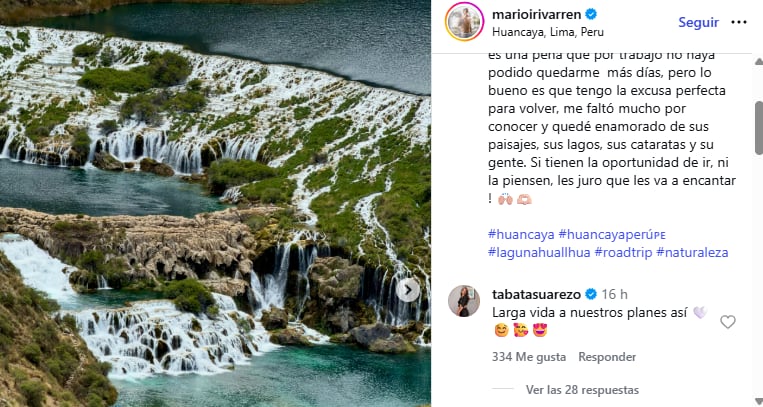 Mensaje de Tabata para Mario Iirvarren.