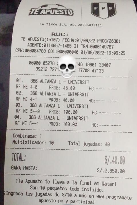 Alianza Lima vs. Universitario: Apostadores hacen sus jugadas para el clásico. Foto: Captura.