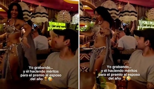 ¡Lo puso en aprietos! Joven le baila a Ezio Oliva y Karen Schwarz reacciona con divertido comentario