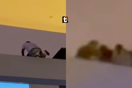 ¡De terror! Hombre ataca con cuchillo al padre de las hijas de su pareja y luego amenaza con lanzarse de ...