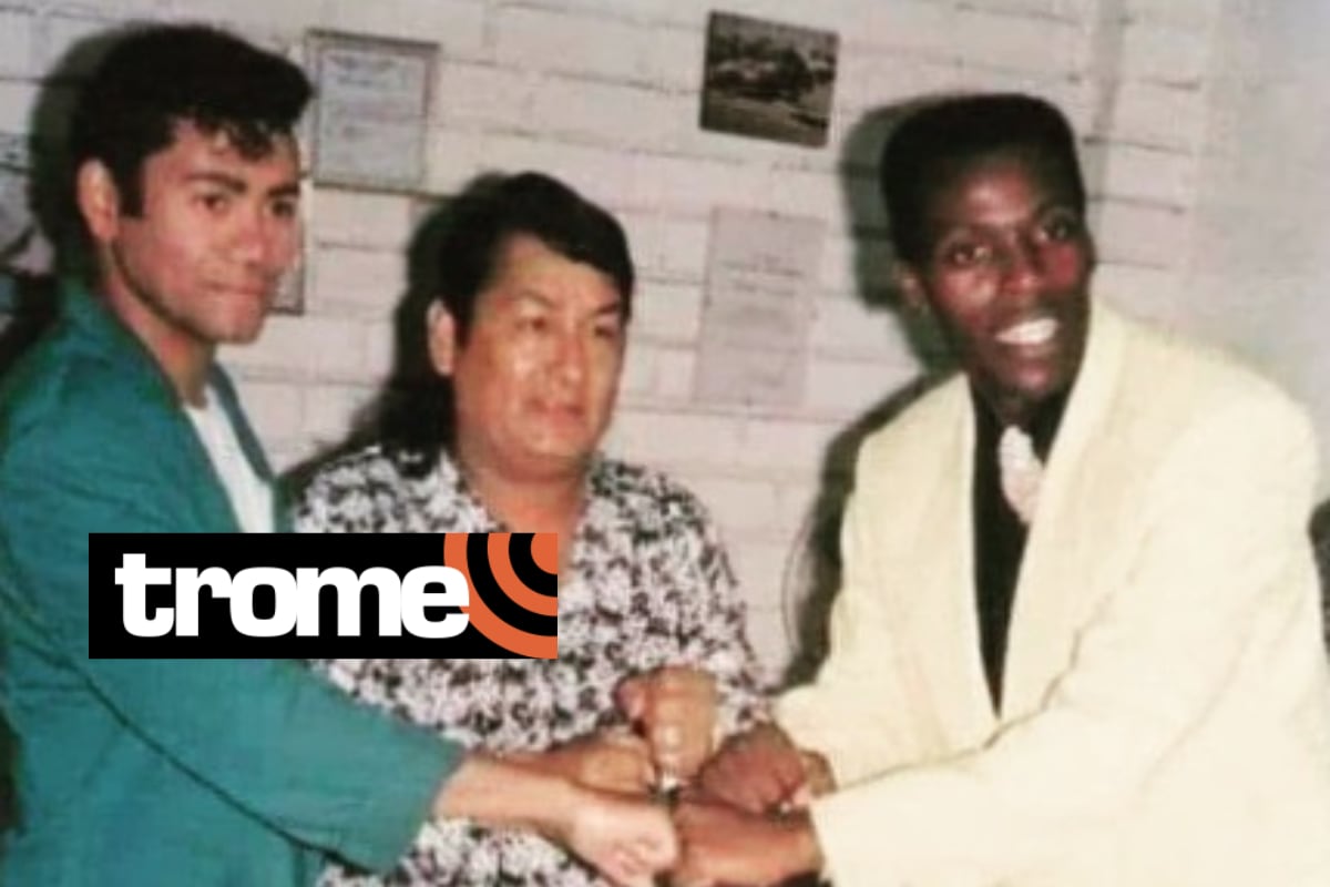 Willie Rivera y Antonio Cartagena, dos grandes exponentes de la salsa peruana, en compañía de 'Papá Chacalón'.