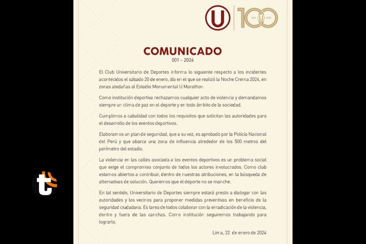 Universitario se compromete a diálogo con los vecinos de Ate (@universitario)
