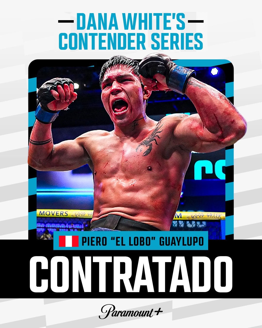 Piero Guaylupo ganó su contrato con UFC. (Paramount Plus)