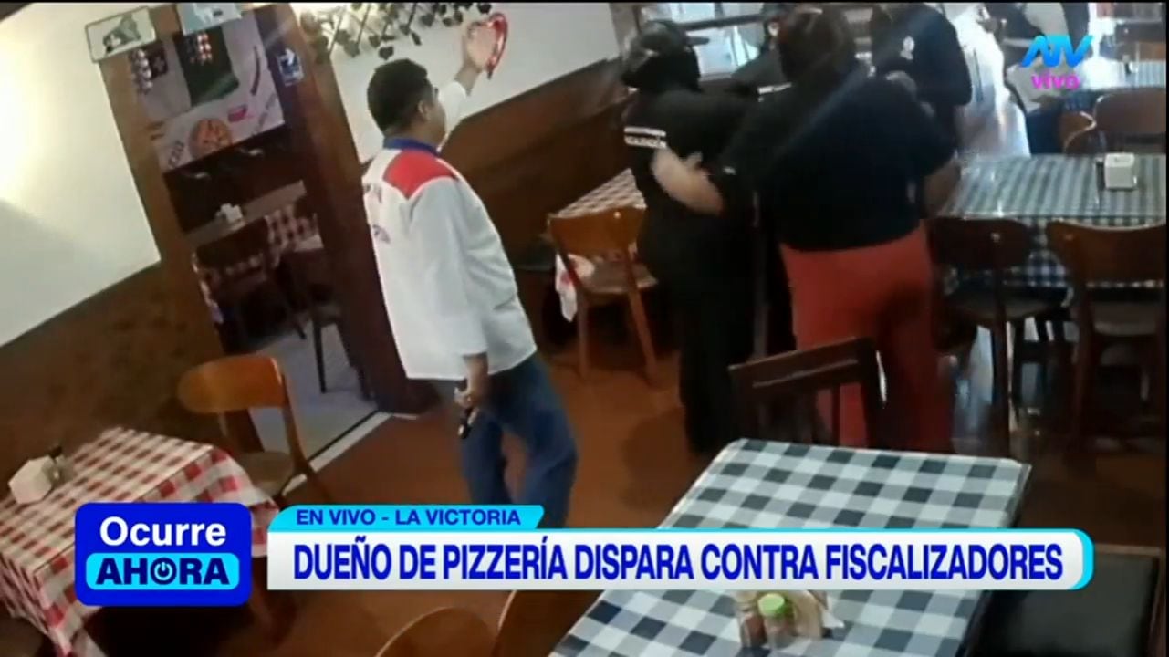 Dueño de pizzería dispara contra fiscalizadores en La Victoria. Foto: ATV