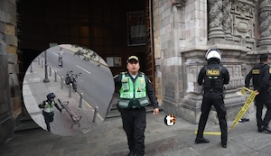¡Balacera en la iglesia! Asaltan a cambista dentro de La Merced, le disparan para quitarle S/ 52 mil y capturan a uno de los atacantes
