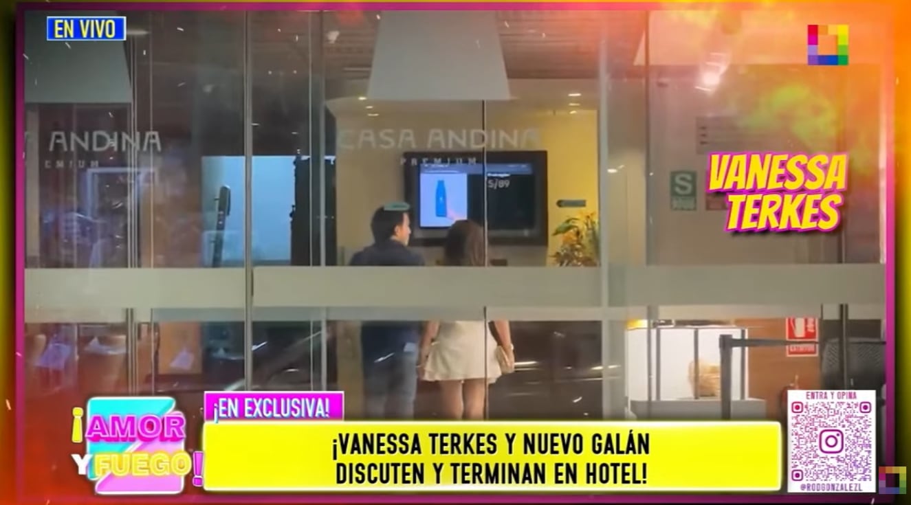 Vanessa Terkes y hombre terminaron la noche ingresando a un exclusivo hotel.